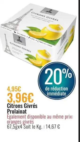E.Leclerc Citron Givrés Prolainat offre