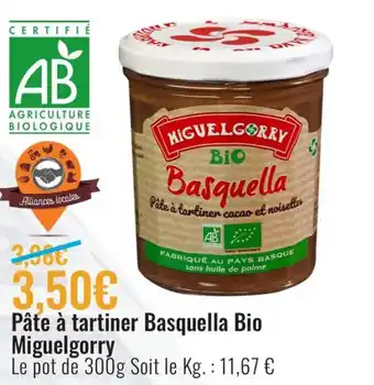 E.Leclerc Pâte à Tartiner Basquella Bio Miguelgorry offre