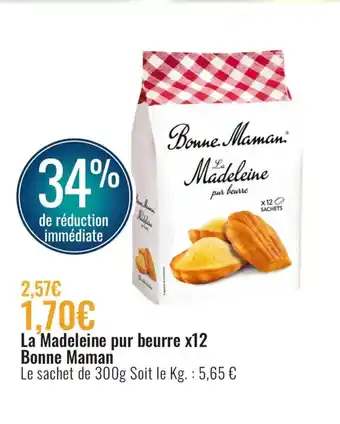 E.Leclerc La Madeleine Pur Beurre x12 Bonne Maman offre