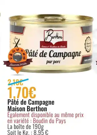 E.Leclerc Pâte de Campagne Maison Berthon offre