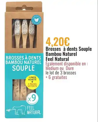 E.Leclerc Brosses à Dents Souple Bambou Naturel Feel Natural offre