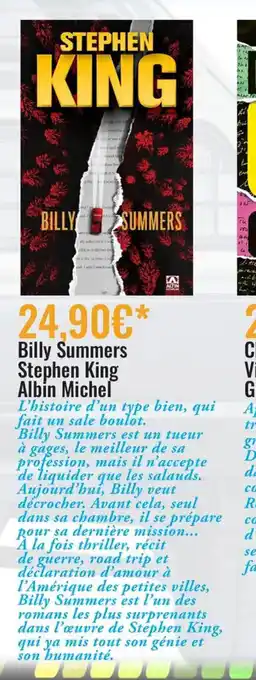 E.Leclerc Billy Summers Stephen King Albin Michel offre