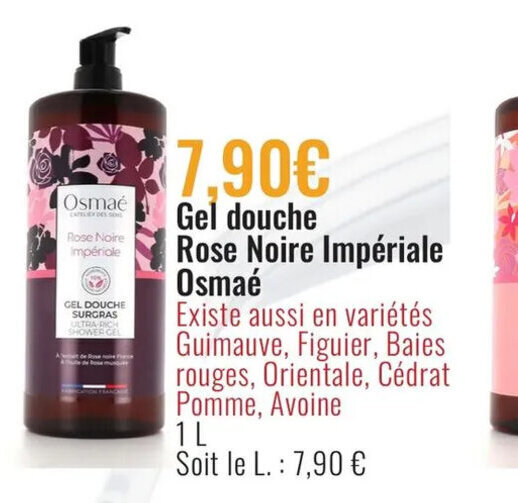 Promo Gel Douche Noire Impériale Osmaé chez E.Leclerc