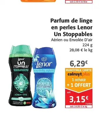 Colruyt Parfum de Linge En perles Lenor Un Stoppables offre