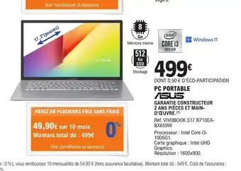 E.Leclerc Pc Portable Asus offre
