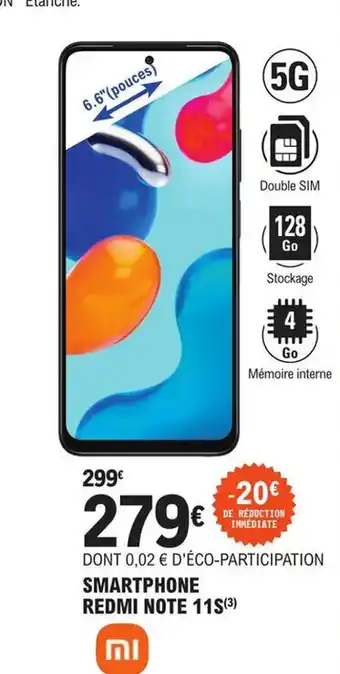 E.Leclerc Smartphone Redmi Note 11S offre