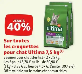 Maxi Zoo Ultima les croquettes pour chat ultima 7,5 kg offre