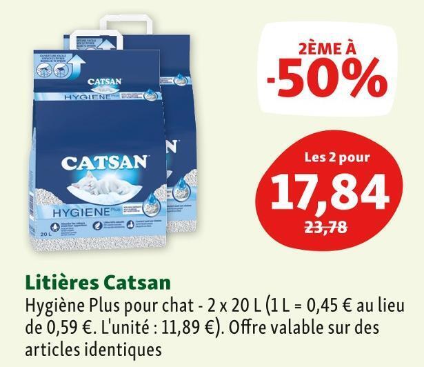 Promo Catsan litières chez Maxi Zoo