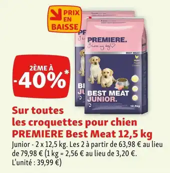 Premiere les croquettes pour chien best meat 12,5 kg