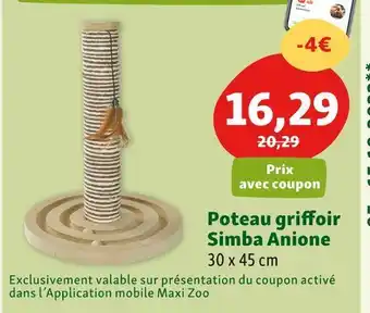 Maxi Zoo Poteau griffoir simba anione offre