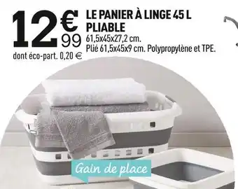 Centrakor Le panier à linge 45 l pliable offre