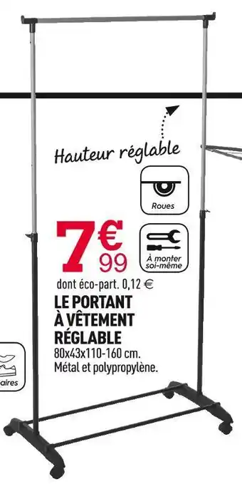 Centrakor Le portant à vêtement réglable offre