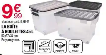 Centrakor La boîte à roulettes 45 l offre