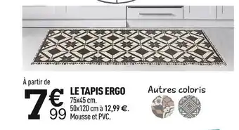 Centrakor Le tapis ergo offre