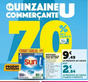 Super U Nettoyant Lave-Vaisselle Tout En 1 Sun offre