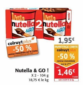 Colruyt Nutella et go offre