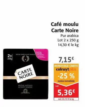 Colruyt Café moulu carte noire offre