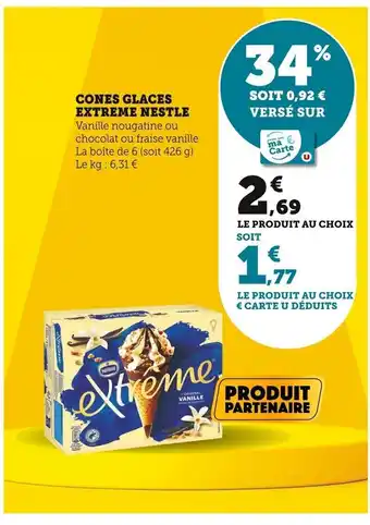 Super U Cones Glaces Extreme Nestle offre