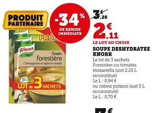 Super U Soupe Deshydratee knorr offre