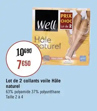Géant Casino Lot de 2 collants voile Hâle naturel offre