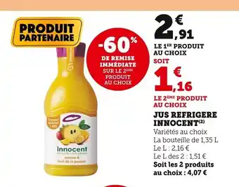 Super U Jus Refrigere Innocent offre