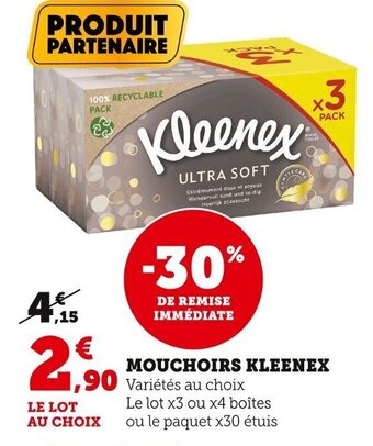 Super U Mouchoirs Kleenex offre