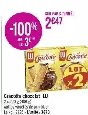 Géant Casino Cracotte chocolat lu offre