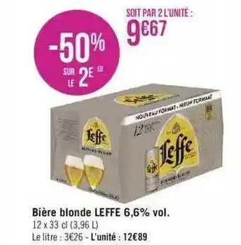 Géant Casino Bière blonde leffe 6,6% vol. offre