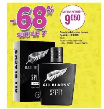 Géant Casino Eau de toilette pour homme spirit all blacks offre