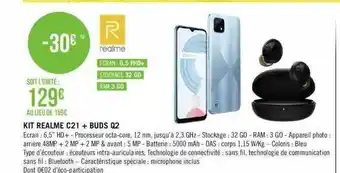Géant Casino Kit realme c21 + buds q2 offre