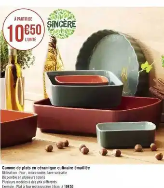 Géant Casino Gamme de plats en céramique culinaire émaillée sincère offre