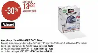 Géant Casino Absorbeur d'humidité aero 360° 20 m² rubson offre
