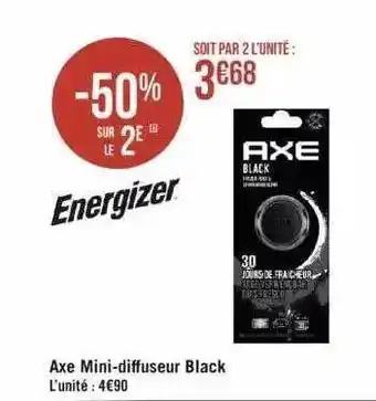 Géant Casino Axe mini-diffuseur black energizer offre