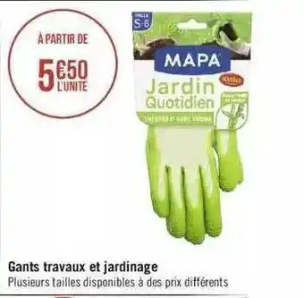 Gants travaux et jardinage mapa