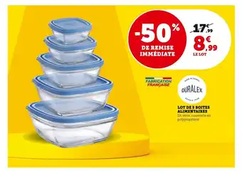 Super U Lot De 5 Boites Alimentaires offre