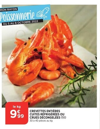 Crevettes Entiéres Cuites Réfrigérées Ou Crues Décongelées