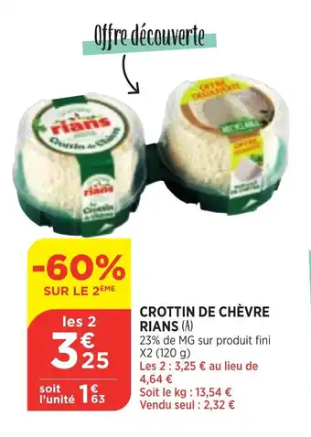 Bi1 Crottin De Chévre Rians offre