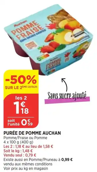 Bi1 Purée De Pomme Auchan offre