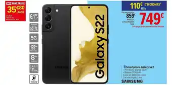 Carrefour Smartphone galaxy s22 samsung offre