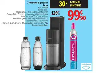 Carrefour Machine à gazéifier duo sodastream offre