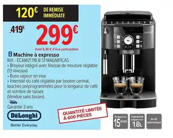 Carrefour Machine à expresso delonghi offre