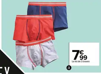 Carrefour Le lot de 3 boxers offre