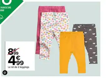Carrefour Le lot de 2 leggings offre