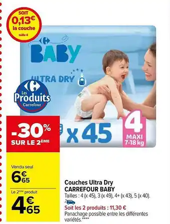 Carrefour Market Couches ultra dry carrefour baby offre