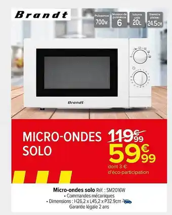 Micro-ondes solo brandt