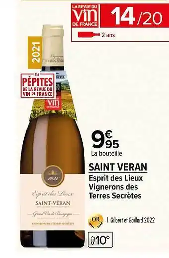 Carrefour Market Saint veran esprit des lieux vignerons des terres secrètes offre