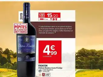 Carrefour Market Fronton château boudare cuvée prestige 2019 offre