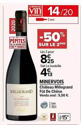 Minervois château millegrand fût de chêne 2020