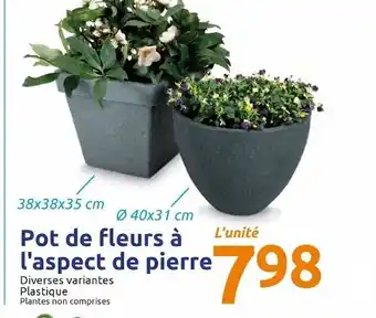 Action Pot de fleurs à l'aspect de pierre offre
