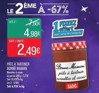 Match Pâte à tartiner BONNE MAMAN offre